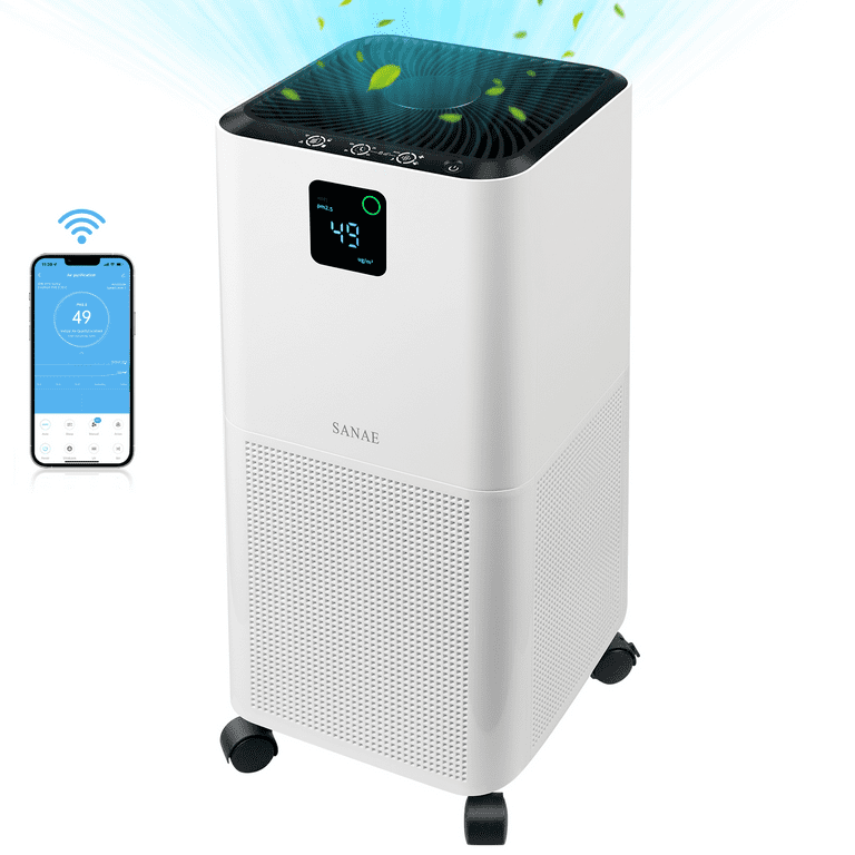 Air Purifier True HEPA Filter Air Cleaner for Large Room 1300 Sq.ft PM2.5 Wi Fi Air Purifier Lock Timer