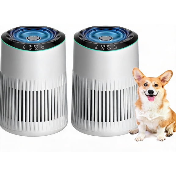 Air Purifier for Bedroom or Office with Sleep Mode Fragrance Sponge Blue Ambient Light 23 dB Quiet Operation Ivory