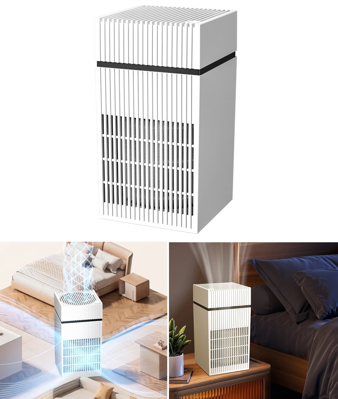 Air Purifier for Large Room up to 1000 Ft with 3-in-1 Filter, Air Cleaner for Dust Smoke Odor Pollen Pet Hair Bedroom Home Office, White
