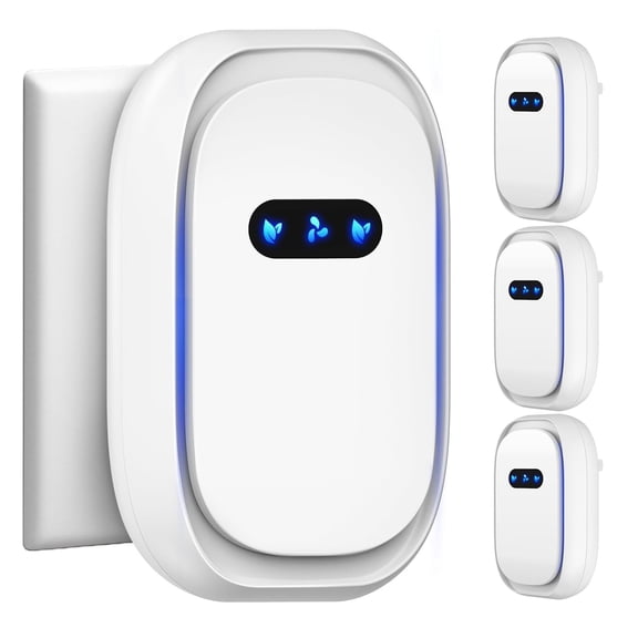 Air Purifiers (4 Pack), Air Ionizers for Home, Bedroom & Travel, Plug In Negative Ion Air Purifier, Dust, Dander, Smoke & Odor removal, Quiet Mini Portable Air Freshener, Low Energy, White