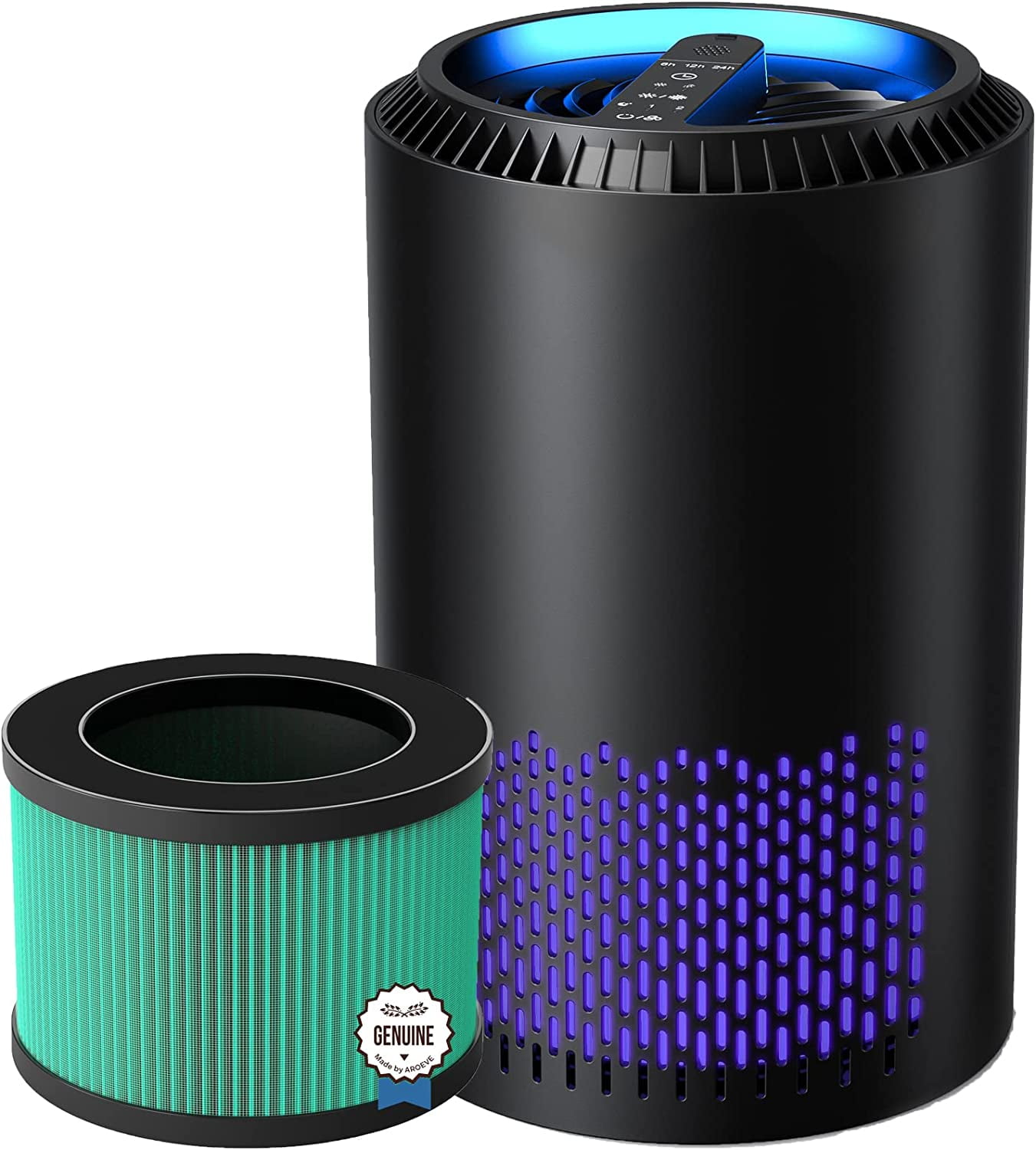 Air Purifiers(Black) for Home with Two Air FilterPet Dander Version