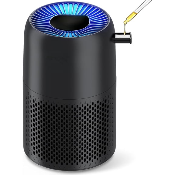 Air Purifiers for Home Bedroom, AromaRoom H13 HEPA Air Purifier Filter for Allergies, Pollen, Smoke, Dusts, Pets Dander, Odor, Hair, 22dB Quiet Air Cleaner for Room, Office, Dorm, AP100-B (Black)