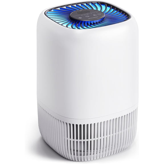 Air Purifiers for Home with H13 Quiet HEPA Filter Up to 1076 Ft for Pet Hair, Odors, Pollen, Smoke, Compact Air Cleaner with 3 Speeds, Timer, Aroma Quiet 360Intake Filter, White