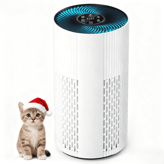 HEPA Air Purifier for Home Large Room Up to 1500 Ft², With 20dB Sleep Mode, 360° Air Intake & Outlet, Air Purifiers for Bedroom Pets, Air Cleaner with 7 Color Light