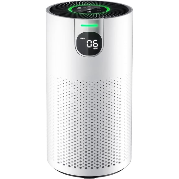 Air Purifiers for  Large Room Covers up to 1800Ft2, VisionAir 20dB Sleep Mode for Bedroom, with Real-Time AQI & PM2.5 Display,360?Intake&Outlet Air Cleaner Pet-Friendly HEPA,HAP606,White