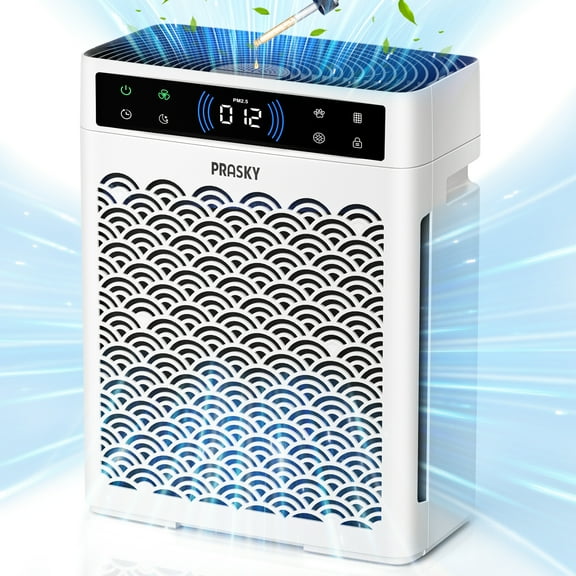PRASKY Air Purifier for Home Large Room up to 2250 Sq ft, Remove Smoke Dust Allergies