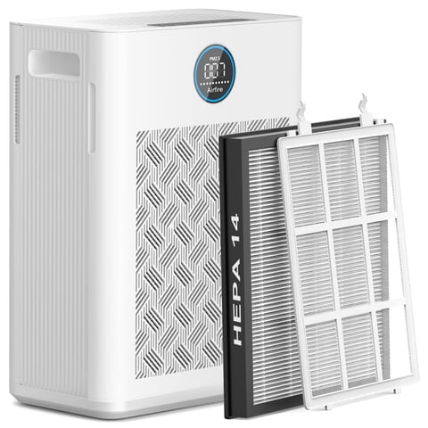 2025 Upgraded Air Purifier for Home Large Room 2300Ft² with Washable Pre-filter, H14 True Hepa Air Purifiers for Bedroom, for Pets Hair Pollen Odor Dander Dust Wildfire, White