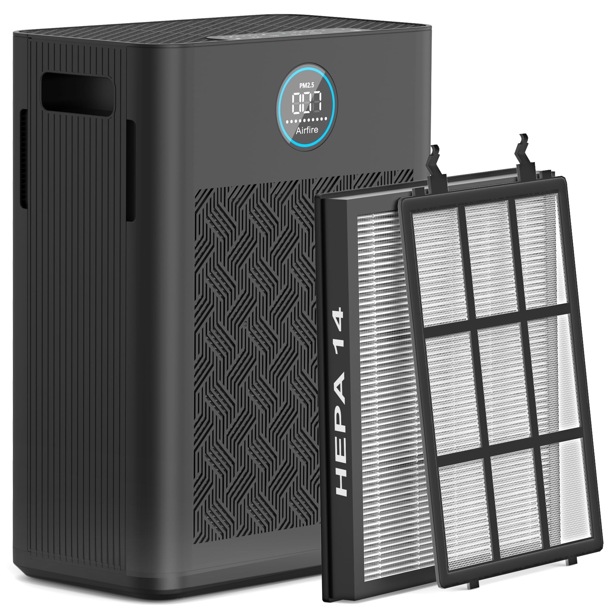2025 Upgraded Air Purifier for Home Large Room 2300Ft² with Washable Pre-filter, H14 True Hepa Air Purifiers for Bedroom, for Pets Hair Pollen Odor Dander Dust Wildfire, Black