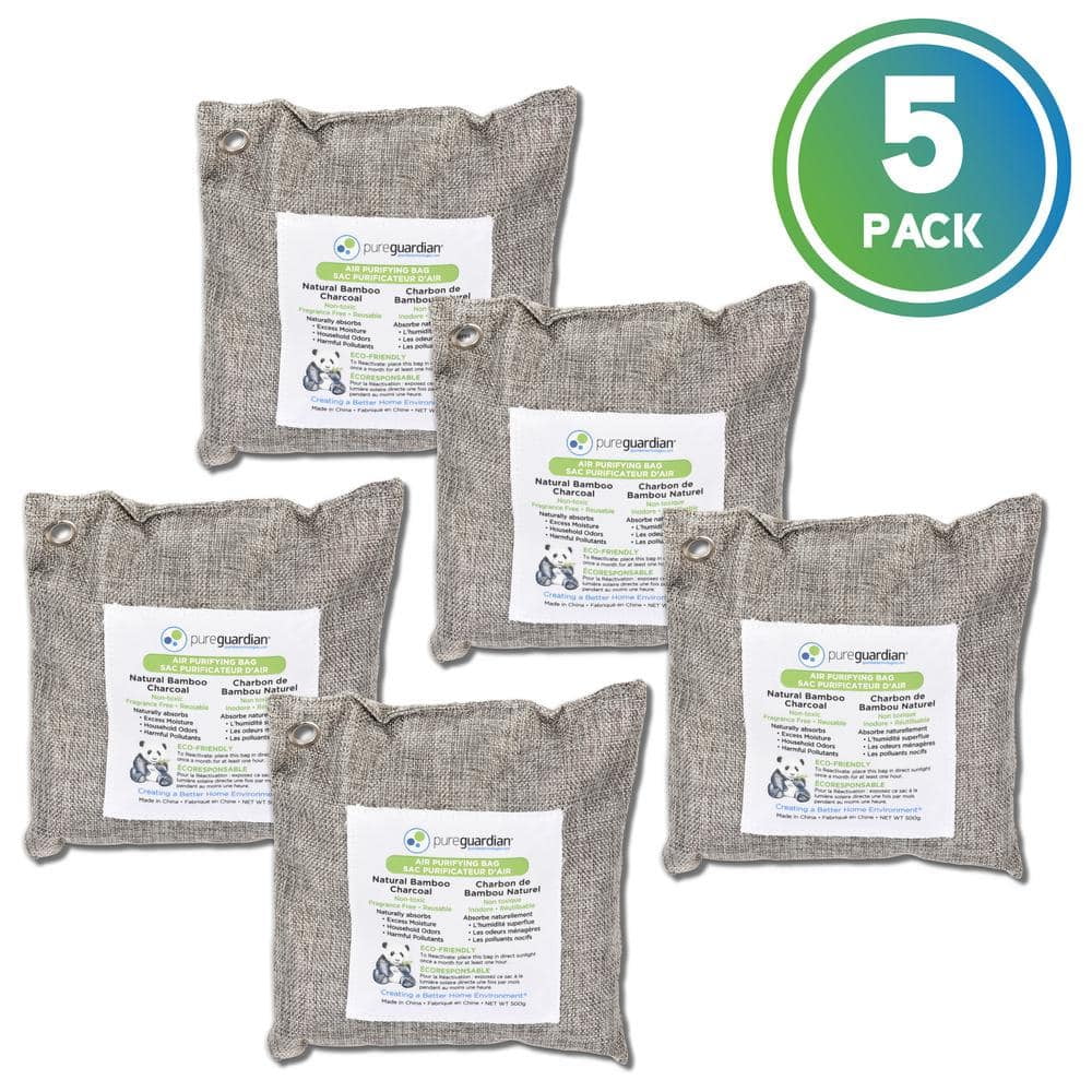 Air Purifying Bamboo Charcoal Bag, 17.6 oz (5Pack)