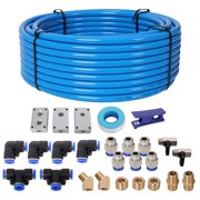 Air Push to Connect Kit Complete 1/2 OD / 3/8 ID x 100-Feet TPEE Tubing Air Piping System