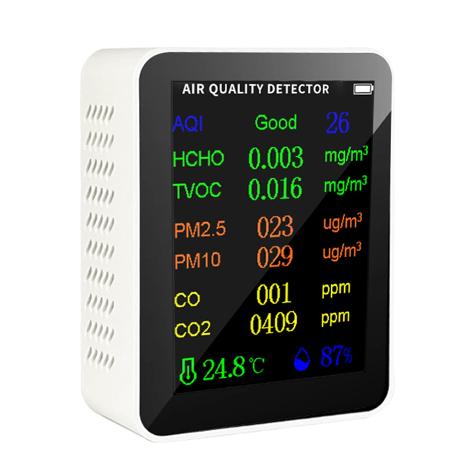 Air Quality Meter 10 in1 PM2.5 PM10 HCHO AQI Temperature Humidity Tester