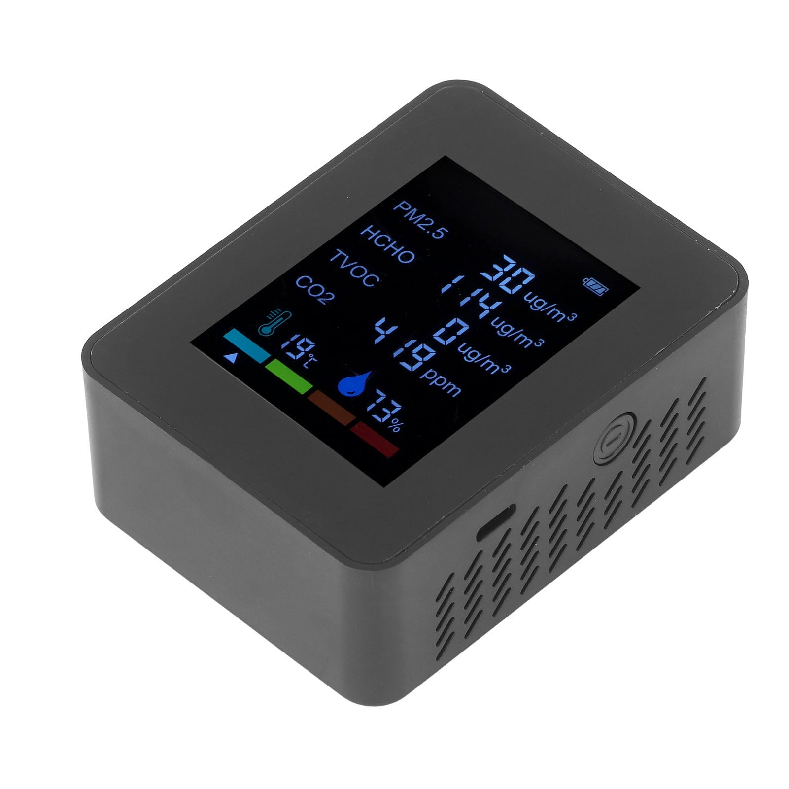 Air Quality Monitor CO2 Meter, Multifunctional 6 In 1 CO2 Meter Air Quality Monitor Temperature