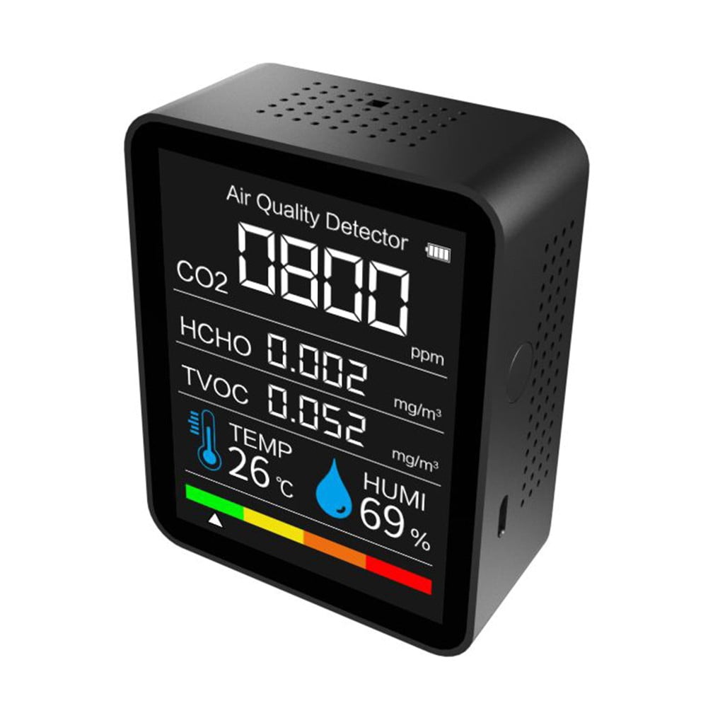 Air Quality Monitor Co2Detector Forhchotemperature And Humiditytvoc/Pm2
