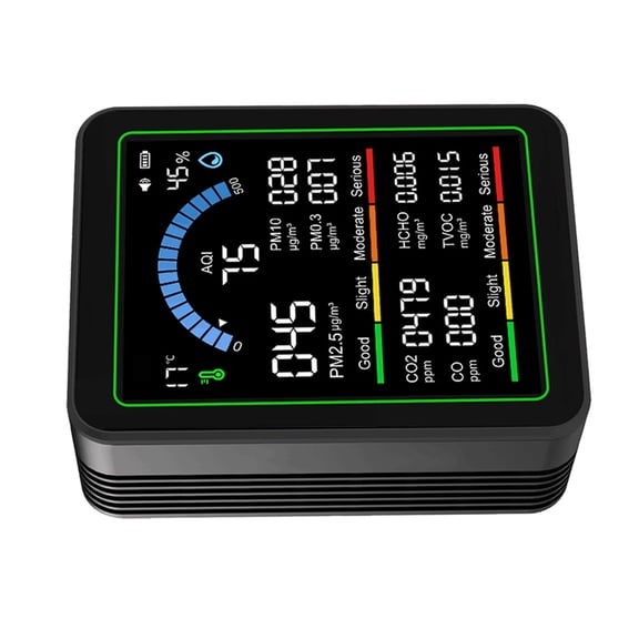 Air Quality Monitors, Detects PM2.5, CO2, PM10,PM 1.0, Formaldehyde,TVOC,Temperature and Humidity Air Quality