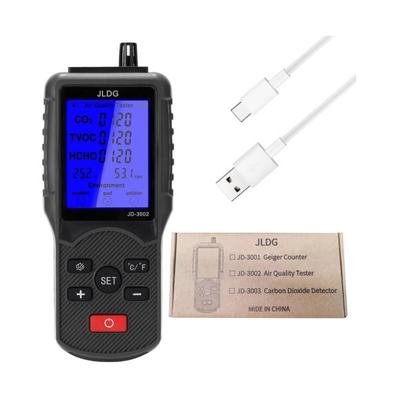 Air Quality Monitors Indoor Professional Particle Counter,Humidity, TVOC Formaldehyde, Temperature Tester