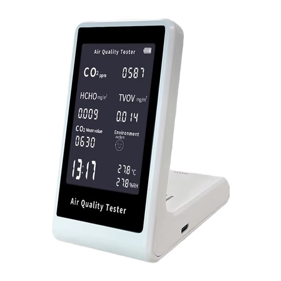 Air Quality Tester Detects 8 Kind Air Pollutants CO2, TVOC Detectors, Formaldehyde Tester Temperature and Humidity