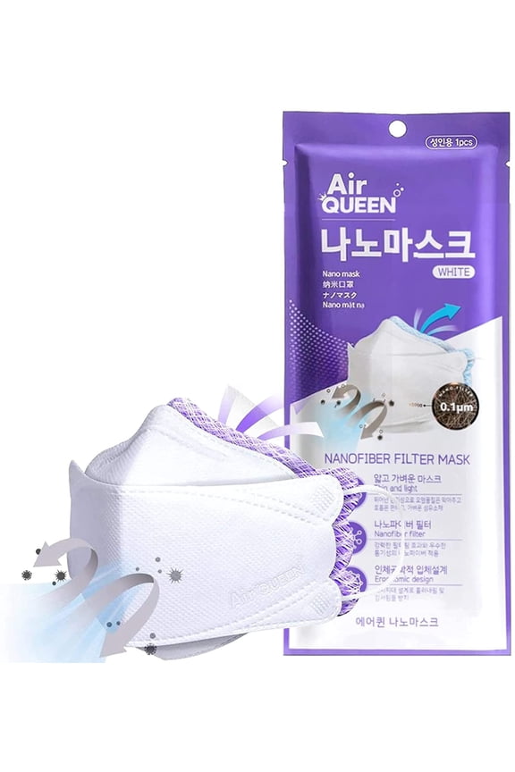 Air Queen 3-Layer Nano-Filter Face Mask for Adults, Breathable Face Mask, Re ble Face Mask