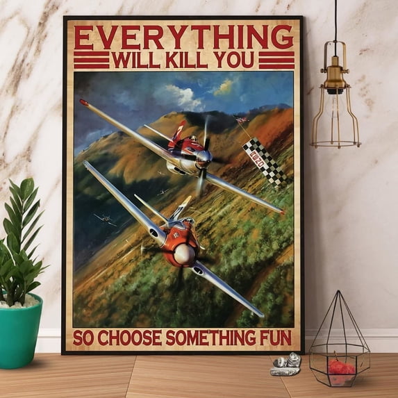 Air Racing Choose Something Fun Retro Metal Tin Signs Vintage Aluminum Sign Tin Signs Home Decorations 8x12 Inch