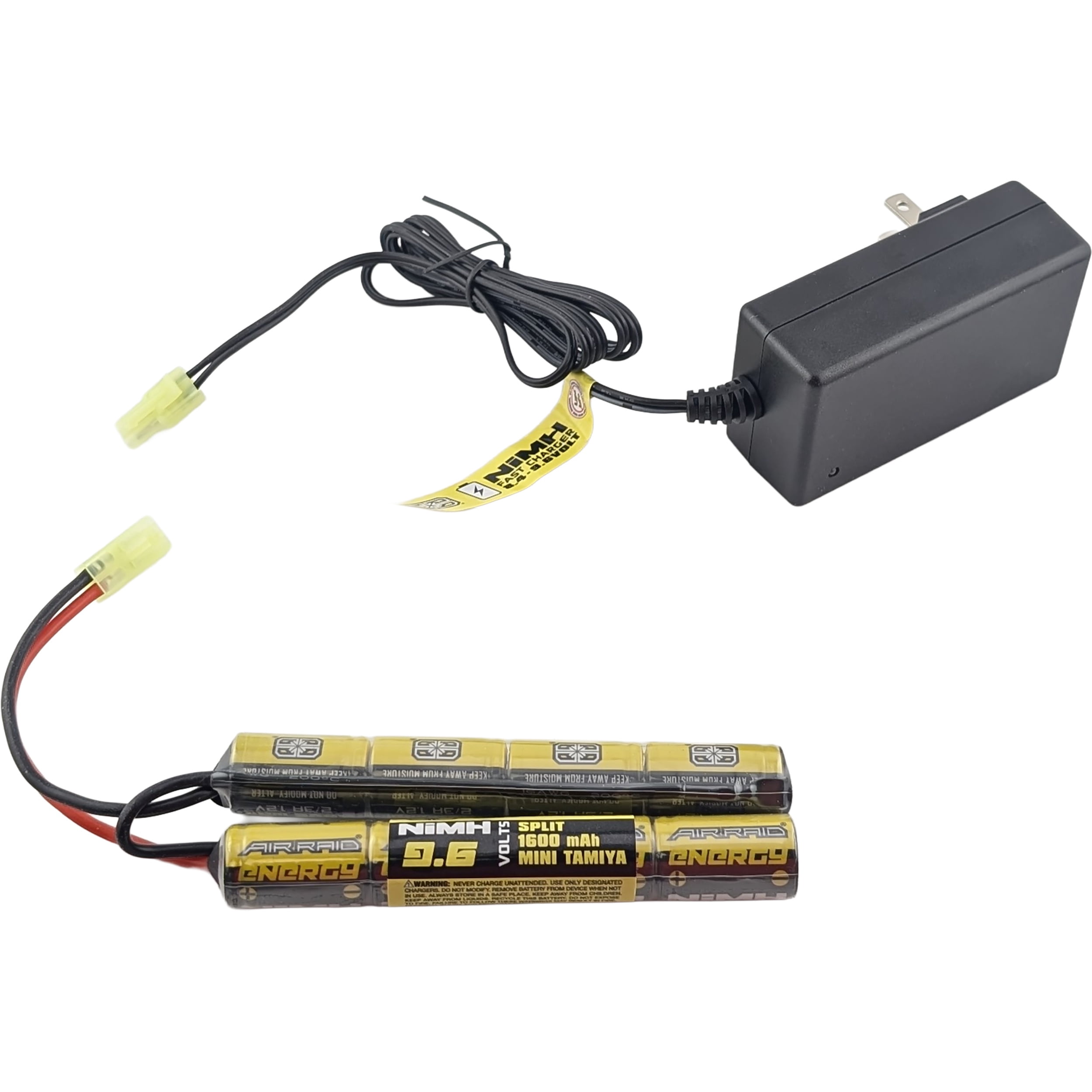 Air Raid Airsoft and Toy Power Kit NiMH 9.6V 1600mAh Butterfly Tamiya Rechargeable Battery plus Charger