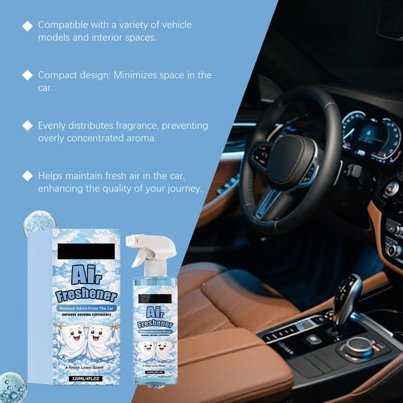 Air Refresher Odor Eliminator, 4 Oz— Car Air Freshener for Commuters, Detailers; Mist Refreshes Cabin for Sedan, Suv, Truck, Van