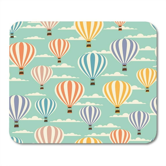 Air Retro Travel Pattern of Balloons Hot Baloon Ballon Vintage Cloud Mousepad Mouse Pad Mouse Mat 9x10 inch