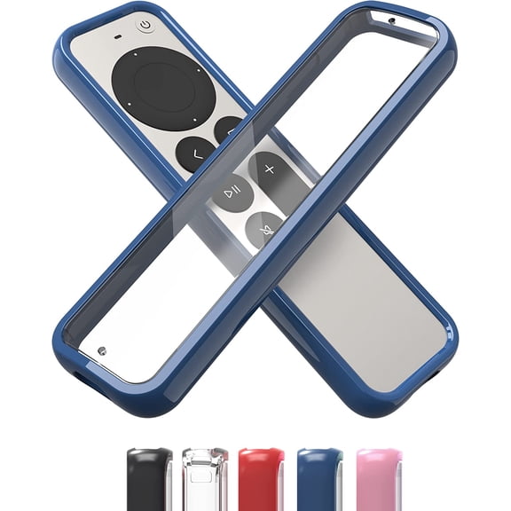 Air Rim Case for Apple TV Remotes Blue with Clear Back | Designed in the USA Slim Remote Case With Ultimate Drop Protection (Not Bulky Like Other Cases)