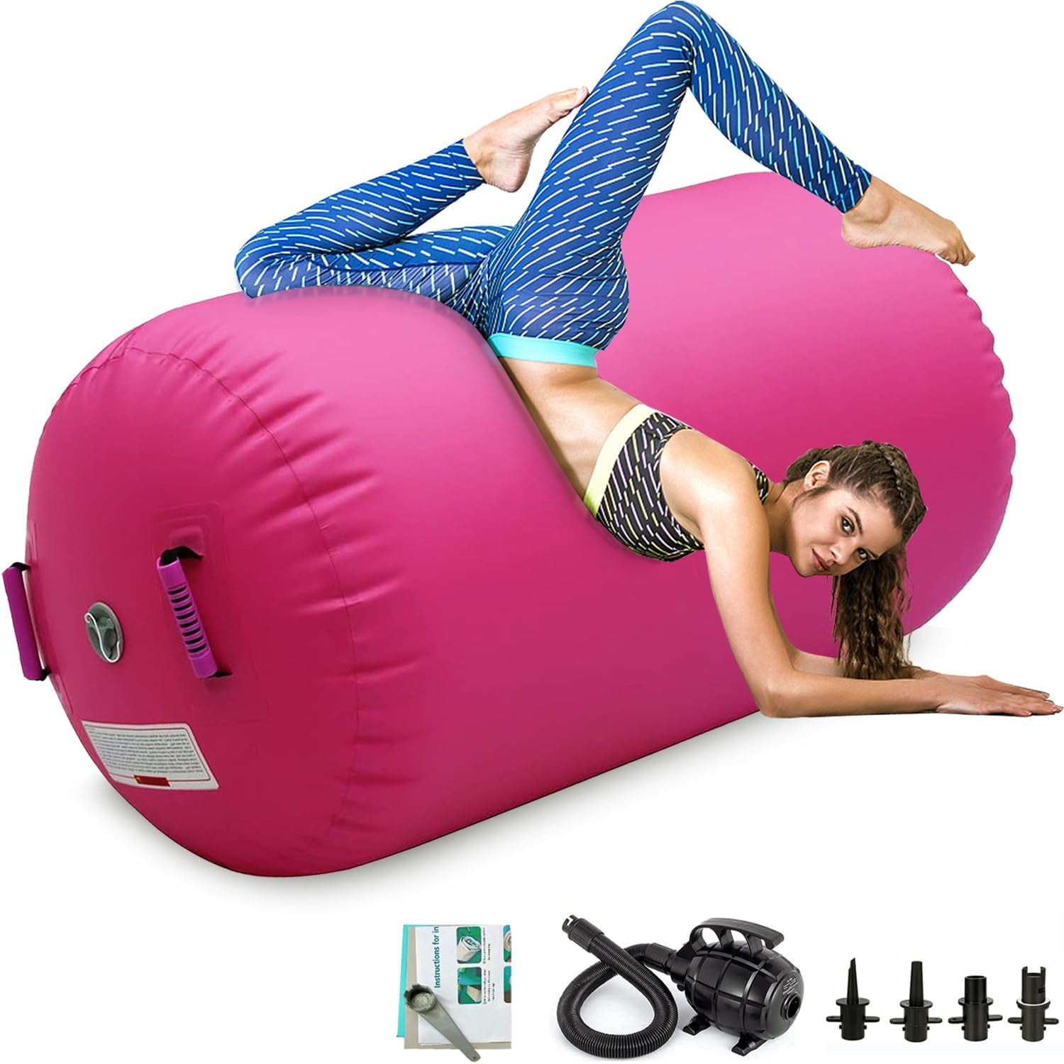 Air Roller Gymnastics Barrel Inflatable Tumbling Roller Air Mat Octagon Mat with Electric Air