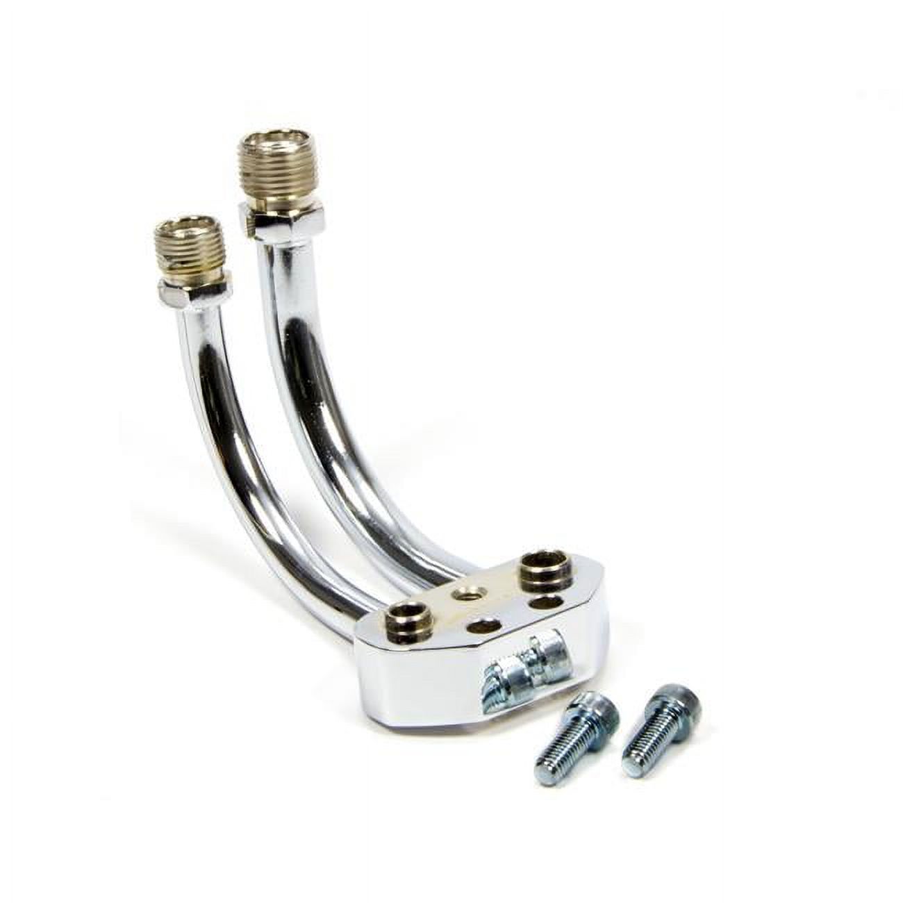 Air Sanden 7176 Conditioning Compressor Manifold with 8AN Inlet & 10AN Outlet, Chrome