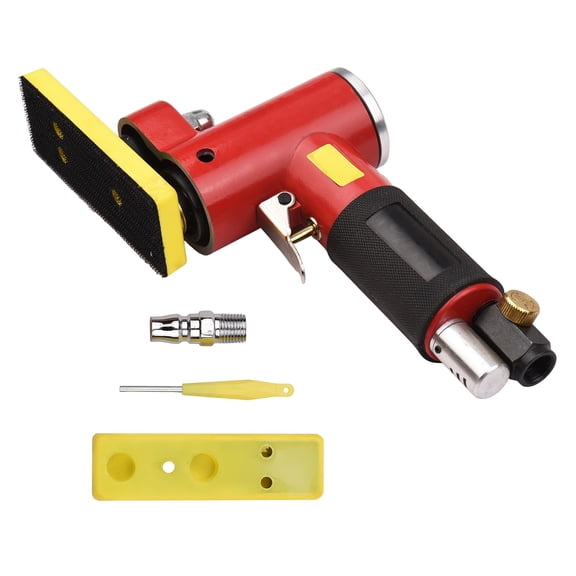 Air Sander,Waxer Auto Body Pneumatic Sander Air-operated Orbital Pneumatic Sander Line Air With 2 Pads Work Furniture Wood Pads Orbital Pneumatic Sander With 2 Handheld Polisher Waxer Buzhi