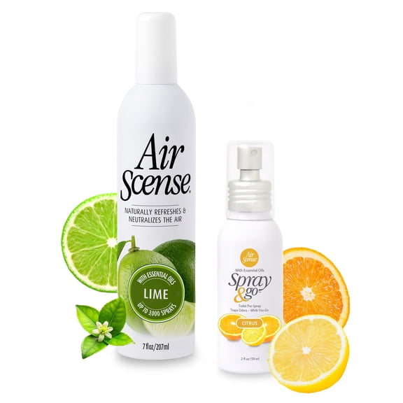 Air Scense Deodorizing Citrus Lime Bundle,  Lime 7oz & Citrus 2oz, 2 Count