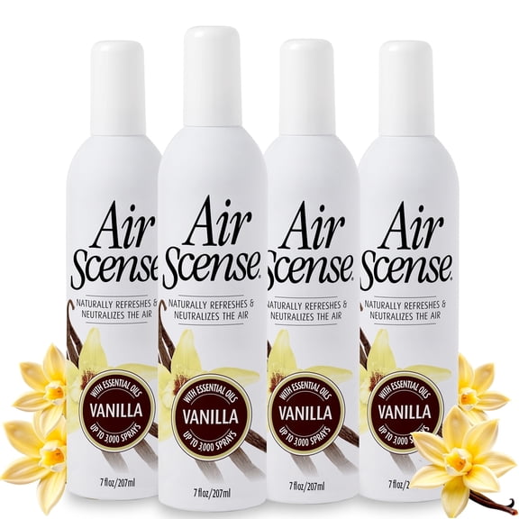 Air Scense Deodorizing Room Spray, Vanilla, 7 oz, 4 Count, 4 Pack