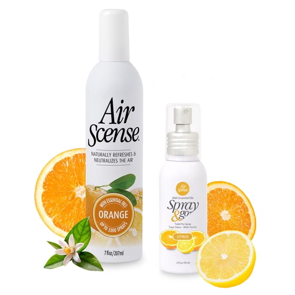 Air Scense Deodorizing Very Citrus Bundle,  Orange 7oz & Citrus 2oz, 2 Count