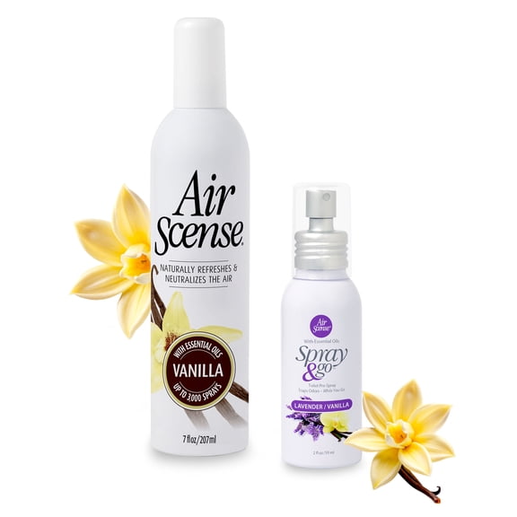 Air Scense Deodroizer Very Vanilla Bundle,  Vanilla 7oz & Lav-Van 2oz, 2 Count
