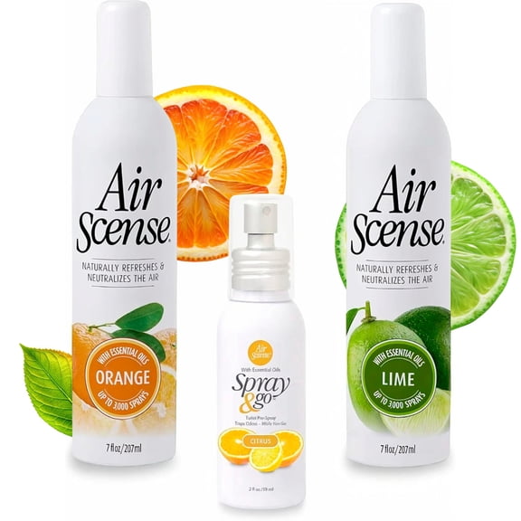 Air Scense Essential Oil Air Freshener, Non-Aerosol, 7 Ounce, 3 Pack (Citrus Bundle)