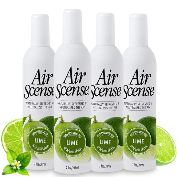 Air Scense Deodorizing Room Sprays, Lime, 7 oz, 4 Count, 4 Pack