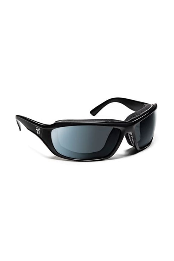 Air Shield Derby Sunglasses,SharpView Polarized Gray Lens,Glossy Black Fra