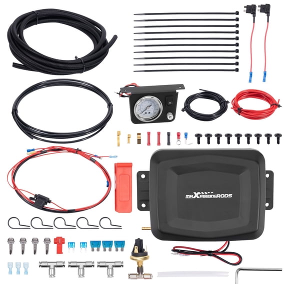 Air Shock Controller Kit 100 PSI w/ Low Pressure Sensor Fits Dodge Ram Chevy GMC Ford Toyota Universal Fit SKU: 70988740