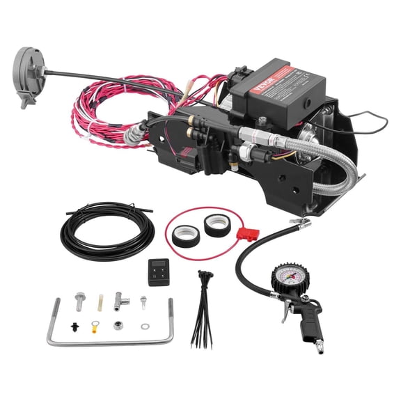 Air Shock Controller Kit 12V 100PSI Wireless On Board Air Compressor System for Vehicles, Includes Inflator, Mobile App and Remote Control, Single Path Air Suspension, Aluminum Alloy Construction
