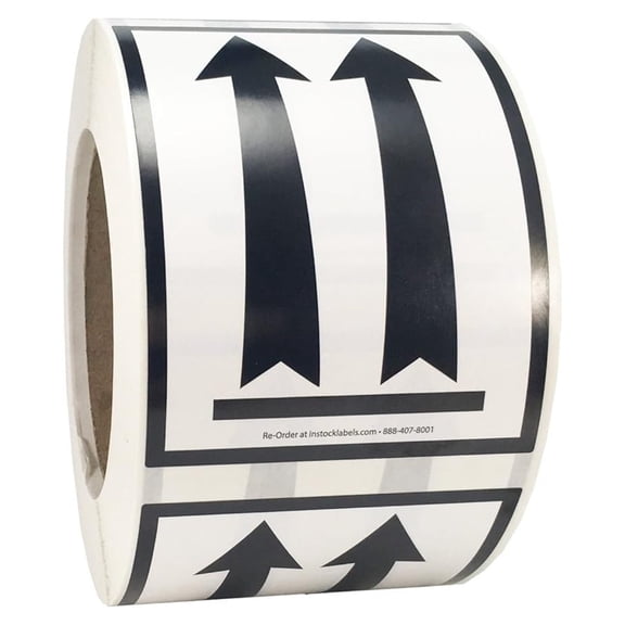 Air Specialty Black Arrows Up Labels 3 x 4 Inch 500 Adhesive Stickers