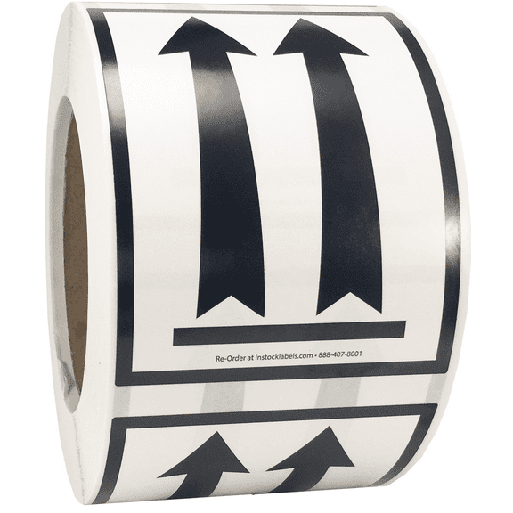 Air Specialty Black Arrows Up Labels 3 x 4 Inch 500 Adhesive Stickers