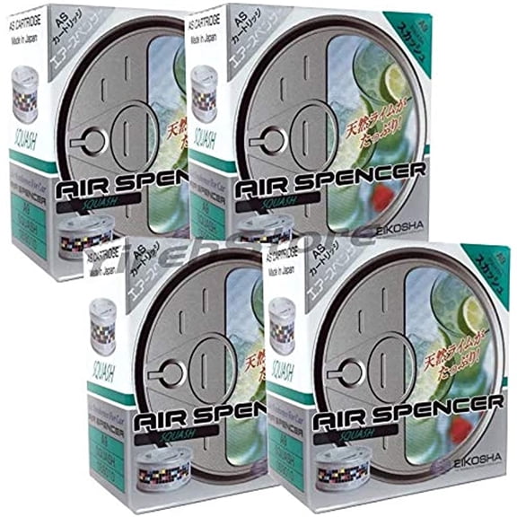 Air Spencer Cartridge Squash Scent 4-Pack Car Air Freshener, Heavy Duty, Last Long, JDM AS A9 Squash Eikosha Japan