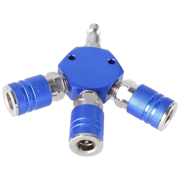 Air Splitter 3-Way Manifold with 3Pcs Industrial Coupler Plug Air Compressor Hose Accessories Quick Connector Fittings