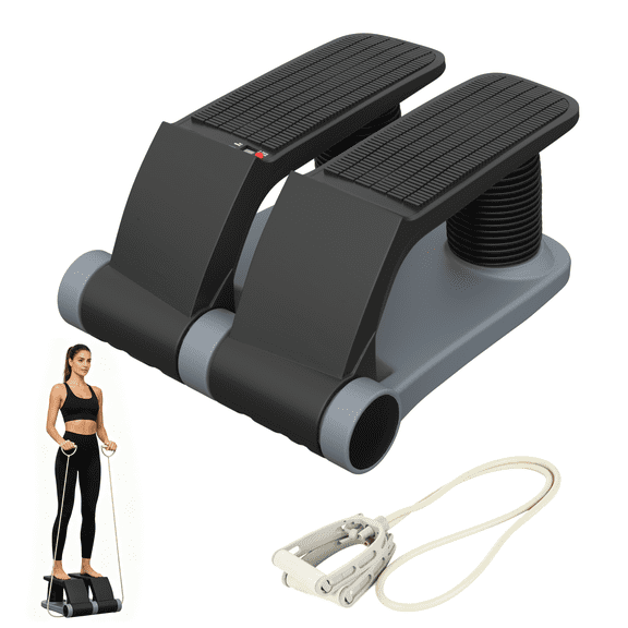 Air Stepper with Resistance Bands, 5-Level Adjustable Resistance Compression Stepper with Digital Counter, Portable Cardio Training Step Climber Machine for Home Fitness Workout