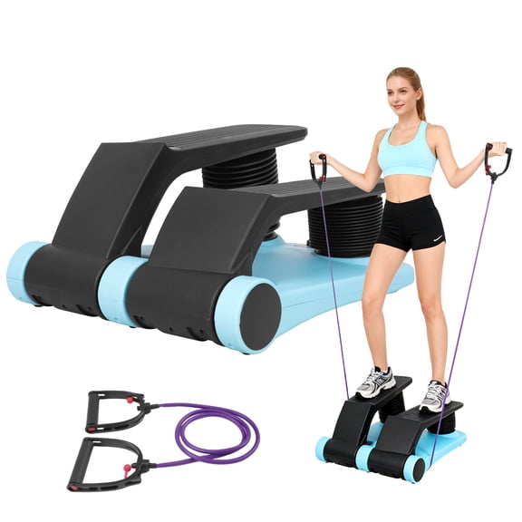 Air Stepper with Resistance Band, Adjustable Step Resistance, LCD Display,Stair Stepper for Home Gym Cardio Workout,Anti-Slip Pedals