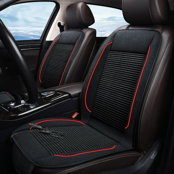 Air Suction Cooling Car Seat Cover Front Seat, 12V Circulation Ventilation Cooling Car Seat Cushion, Summer Cooling Seat Cushion Suitable for Car SUV Truck Universal Style, Classic Black