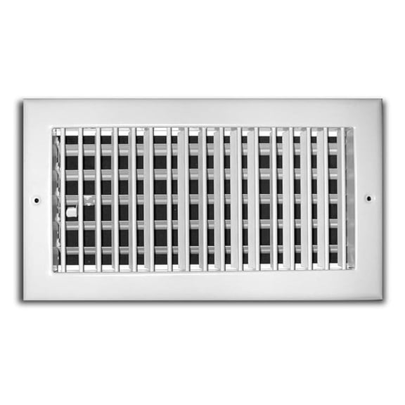 Air Supply Diffuser 10x6 Inch - Sidewall/Ceiling Register - 210VM - White HVAC Vent - Adjustable Louvers - Metal Construction
