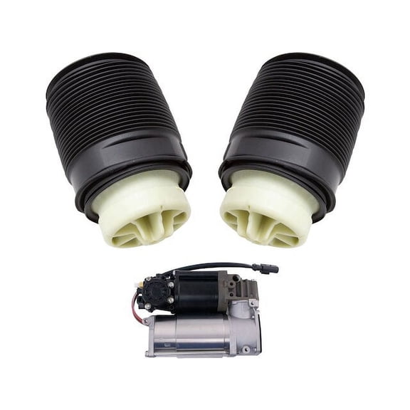 Air Suspension Compressor and Spring Kit 3 Piece - Compatible with 2012 - 2017 Mercedes-Benz CLS550 2013 2014 2015 2016