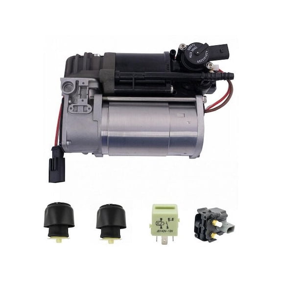 Air Suspension Compressor and Spring Kit 5 Piece - Compatible with 2010 - 2017 BMW 550i GT xDrive 2011 2012 2013 2014 2015 2016