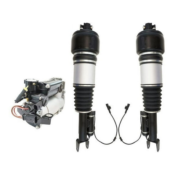 Air Suspension Compressor and Strut Kit 3 Piece - Compatible with 2003 - 2006 Mercedes-Benz E500 RWD 2004 2005