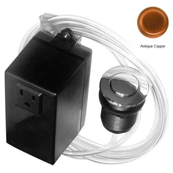 Air Switch and Single Outlet Control Box - Antique Copper